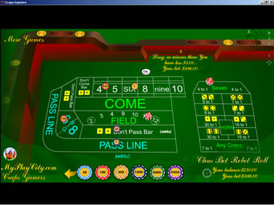 Screenshot vom Programm: Craps Gamers